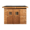 Abri en bois thermowood Theora 7,33m² + toiture Onduline HABRITA