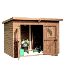 Abri en bois thermowood Theora 7,33m² + toiture Onduline HABRITA