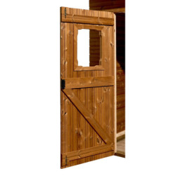 Abri en bois thermowood Theora 7,33m² + toit plat en acier HABRITA