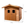 Abri bois thermowood 7,81m² Thermabri + toiture en acier HABRITA