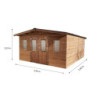 Abri bois thermowood 24,30m² Thermabri + toiture en acier HABRITA