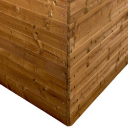 Abri bois thermowood 24,30m² Thermabri + toiture en acier HABRITA
