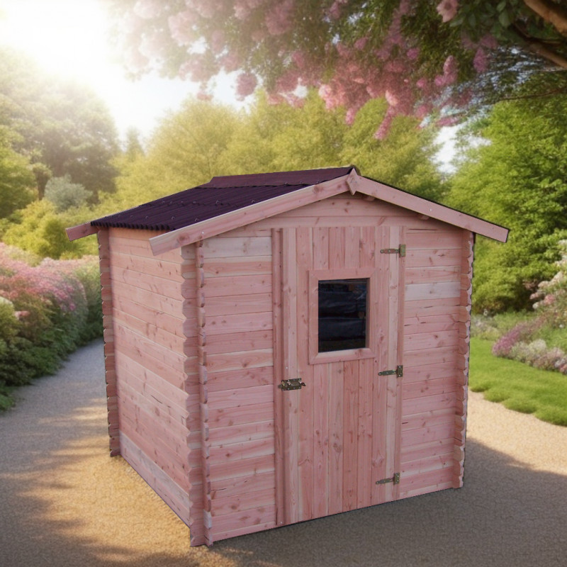 Abri DUBLIN 4,28m² en madriers Douglas 28mm sans plancher - HABRITA