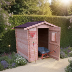 Abri DUBLIN 4,28m² en madriers Douglas 28mm sans plancher - HABRITA