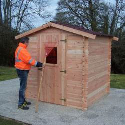 Abri DUBLIN 4,28m² en madriers Douglas 28mm sans plancher - HABRITA