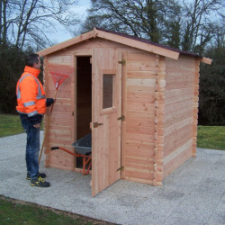 Abri DUBLIN 4,28m² en madriers Douglas 28mm sans plancher - HABRITA