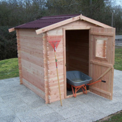 Abri DUBLIN 4,28m² en madriers Douglas 28mm sans plancher - HABRITA