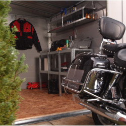 Plancher en contreplaqué pour garage à motos Trimetals