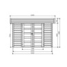 Abri Odense 9,19m² en bois massif 28mm à toit plat - SOLID
