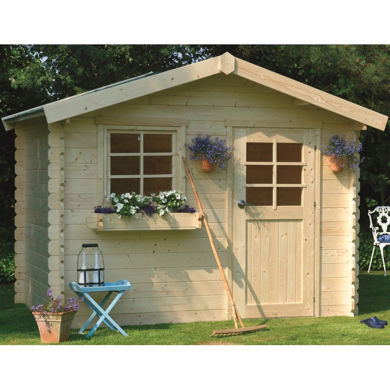 Abri Sologne 8,88m² en bois massif 28mm autoclave - SOLID