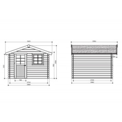Abri Sologne 8,88m² en bois massif 28mm autoclave - SOLID