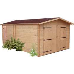 Garage DENIS 21,15m² en Douglas massif madriers 28mm - HABRITA
