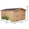 Garage DENIS 21,15m² en Douglas massif madriers 28mm - HABRITA