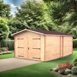 Garage DENIS 21,15m² en Douglas massif madriers 28mm - HABRITA