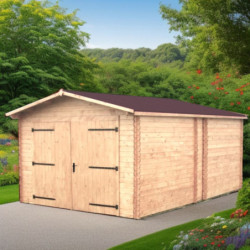 Garage DENIS 21,15m² en Douglas massif madriers 28mm - HABRITA