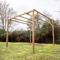 Pergola en bois thermowood 8,88m² THONON  sans couverture HABRITA