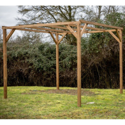 Pergola en bois thermowood 8,88m² THONON  sans couverture HABRITA