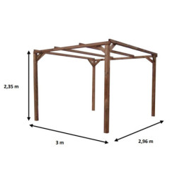 Pergola en bois thermowood 8,88m² THONON  sans couverture HABRITA