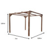 Pergola en bois thermowood 8,88m² THONON  sans couverture HABRITA