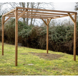 Pergola en bois thermowood 8,88m² THONON  sans couverture HABRITA