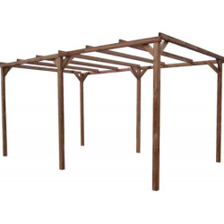 Pergola en bois thermowood THONON 14,80m² sans couverture HABRITA