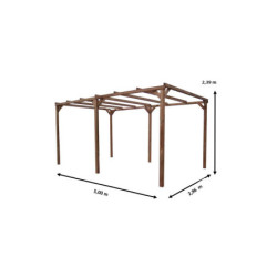 Pergola en bois thermowood THONON 14,80m² sans couverture HABRITA