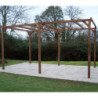 Pergola en bois thermowood THONON 14,80m² sans couverture HABRITA