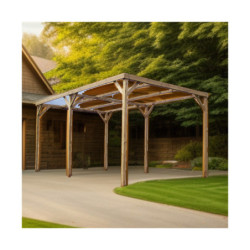 Pergola en bois thermowood THONON 15,06m² + couverture PVC HABRITA