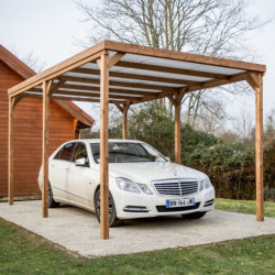 Pergola en bois thermowood THONON 15,06m² + couverture PVC HABRITA