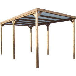 Pergola en bois thermowood THONON 15,06m² + couverture PVC HABRITA