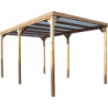 Pergola en bois thermowood THONON 15,06m² + couverture PVC HABRITA