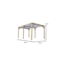 Pergola en bois thermowood THONON 15,06m² + couverture PVC HABRITA
