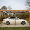 Pergola en bois thermowood THONON 15,06m² + couverture PVC HABRITA