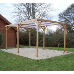 Pergola en bois thermowood THONON 15,06m² + couverture PVC HABRITA