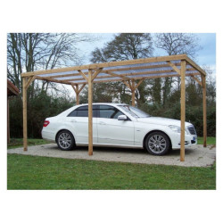 Pergola en bois thermowood THONON 15,06m² + couverture PVC HABRITA