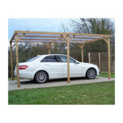 Pergola en bois thermowood THONON 15,06m² + couverture PVC HABRITA