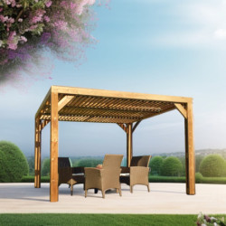 Pergola THERMAUVENT 10,67m² toit avec ventelles mobiles HABRITA