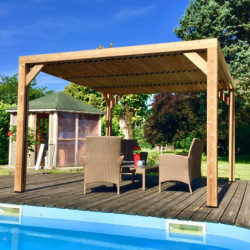 Pergola THERMAUVENT 10,67m² toit avec ventelles mobiles HABRITA