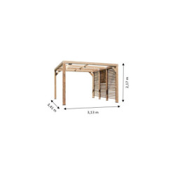Pergola THERMAUVENT 10,67m² paroi avec ventelles mobiles HABRITA