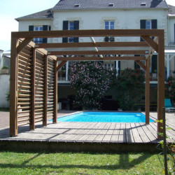 Pergola THERMAUVENT 10,67m² paroi avec ventelles mobiles HABRITA