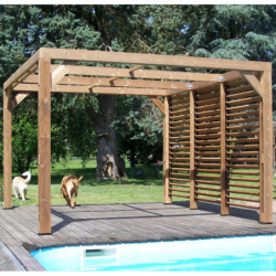 Pergola THERMAUVENT 10,67m² paroi avec ventelles mobiles HABRITA