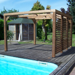 Pergola THERMAUVENT 10,67m² paroi avec ventelles mobiles HABRITA