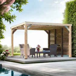Pergola THERMAUVENT 10,67m² toiture et paroi avec ventelles HABRITA