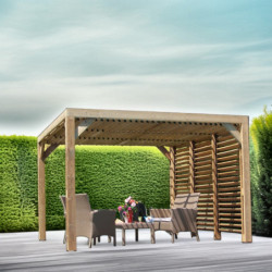 Pergola THERMAUVENT 10,67m² toiture et paroi avec ventelles HABRITA