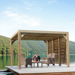 Pergola THERMAUVENT 10,67m² toiture et paroi avec ventelles HABRITA