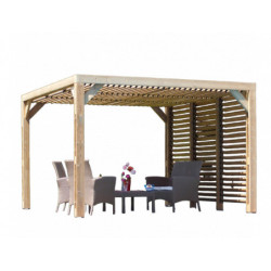 Pergola THERMAUVENT 10,67m² toiture et paroi avec ventelles HABRITA