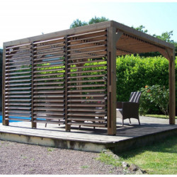 Pergola THERMAUVENT 10,67m² toiture et paroi avec ventelles HABRITA