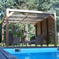 Pergola THERMAUVENT 10,67m² toiture et paroi avec ventelles HABRITA