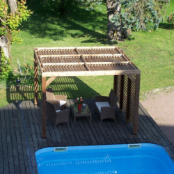 Pergola THERMAUVENT 10,67m² toiture et paroi avec ventelles HABRITA
