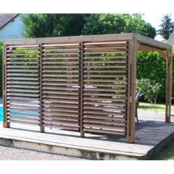Pergola THERMAUVENT 10,67m² toiture et paroi avec ventelles HABRITA